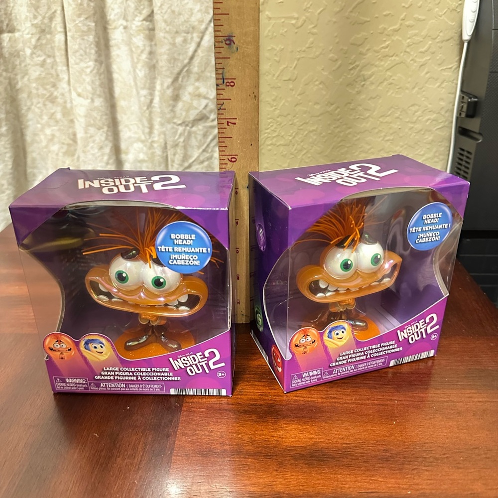 Set of 2 Disney Pixar ANXIETY Inside Out 2 Collectible Bobble Head Figure 4.5" - Picture 4 of 6